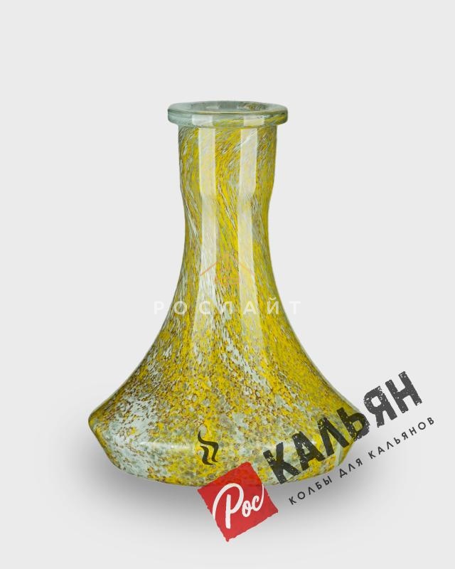 Колба для кальяна "Mini Craft" жёлтый и белый алебастр