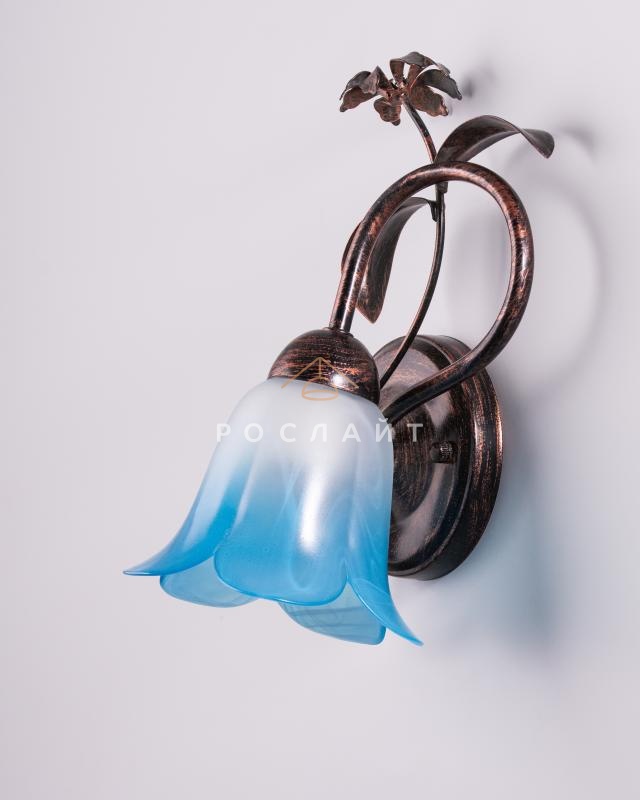 Плафон для люстр Гути алебастр синий