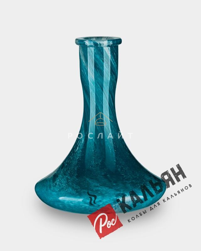 Колба для кальяна "Craft" бирюзовый и белый алебастр