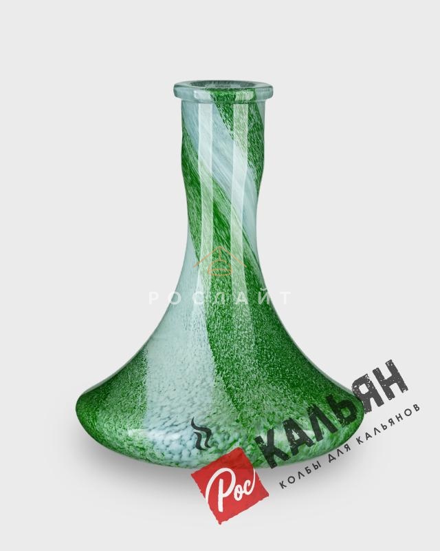 Колба для кальяна "Craft" белый и зелёный алебастр