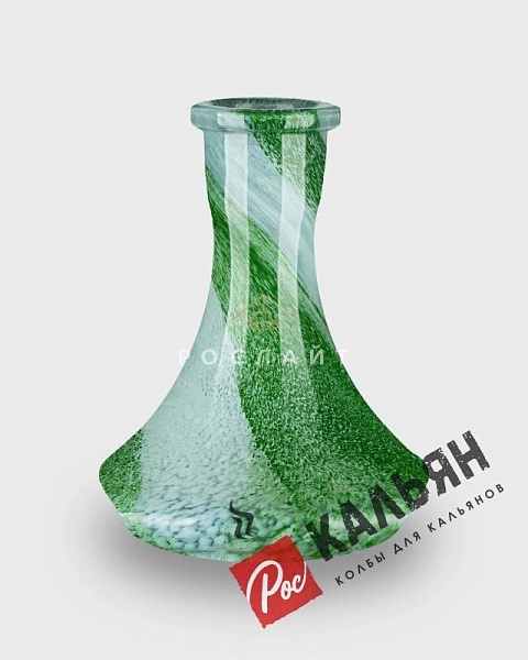 Колба для кальяна "Mini Craft" белый и зелёный алебастр