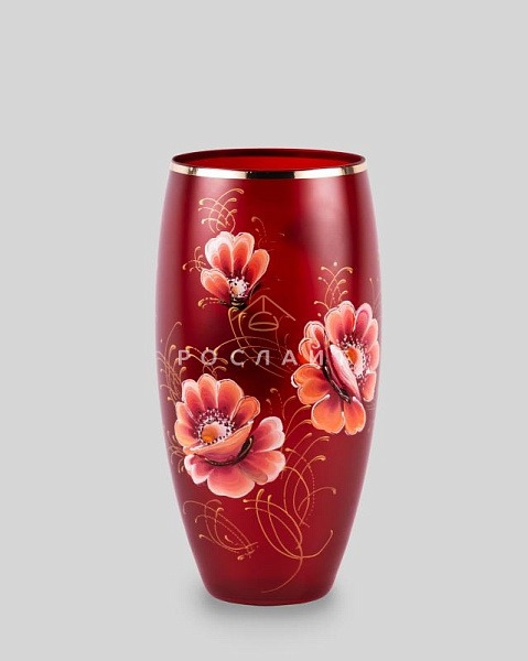 Ваза "Колокол" красная "Цветы" M